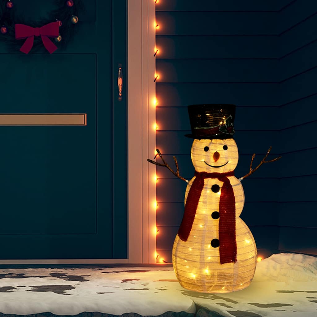 Dekorativ snømannfigur med LED luksusstoff 60cm