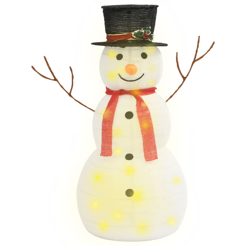 Dekorativ snømannfigur med LED luksusstoff 90cm