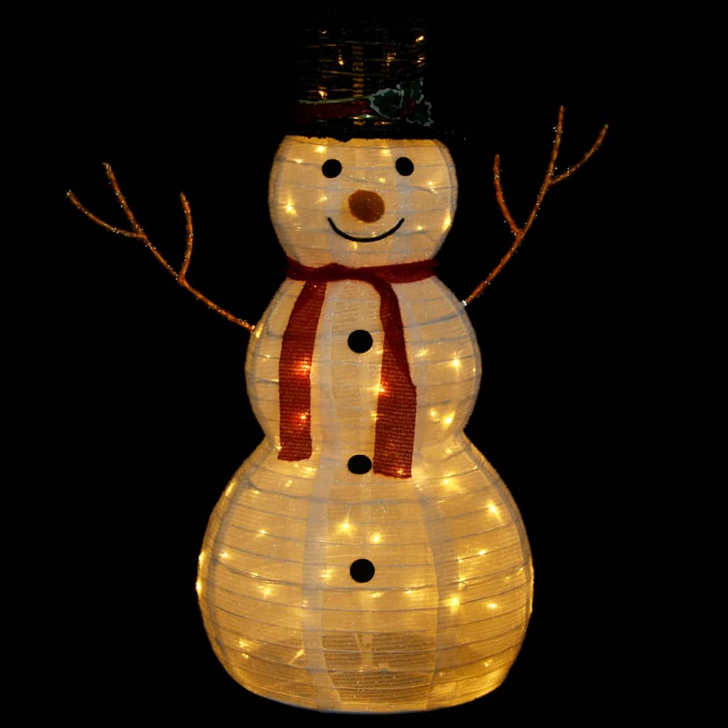 Dekorativ snømannfigur med LED luksusstoff 90cm