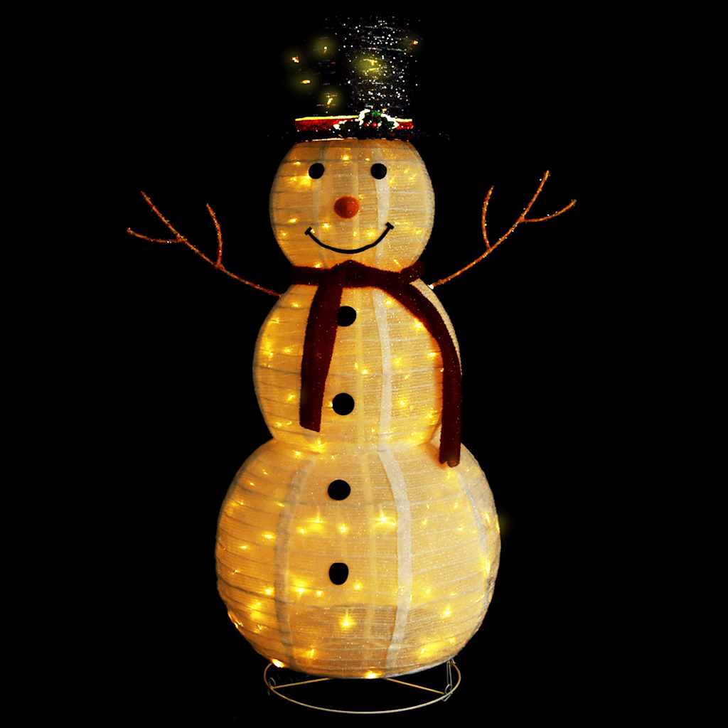 Dekorativ snømannfigur med LED luksusstoff 120cm
