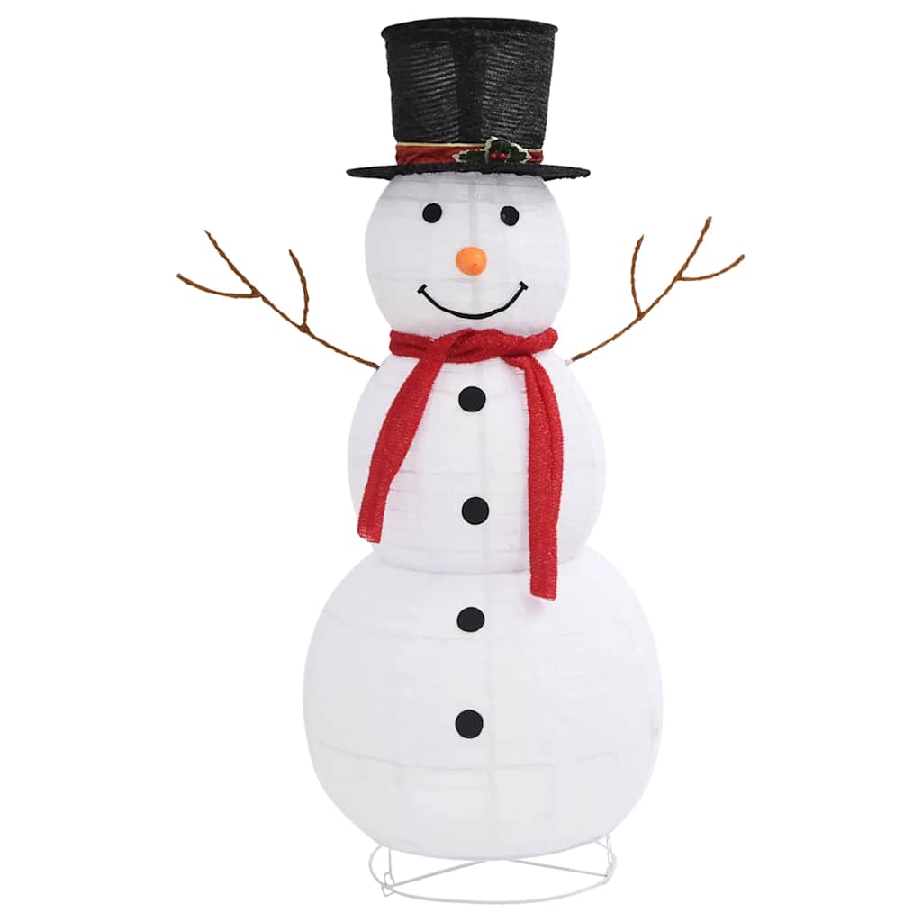 Dekorativ snømannfigur med LED luksusstoff 120cm