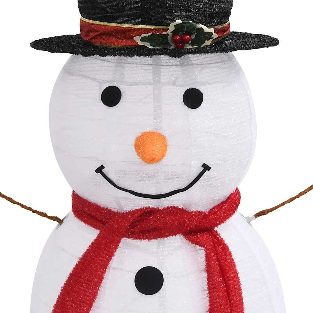 Dekorativ snømannfigur med LED luksusstoff 120cm