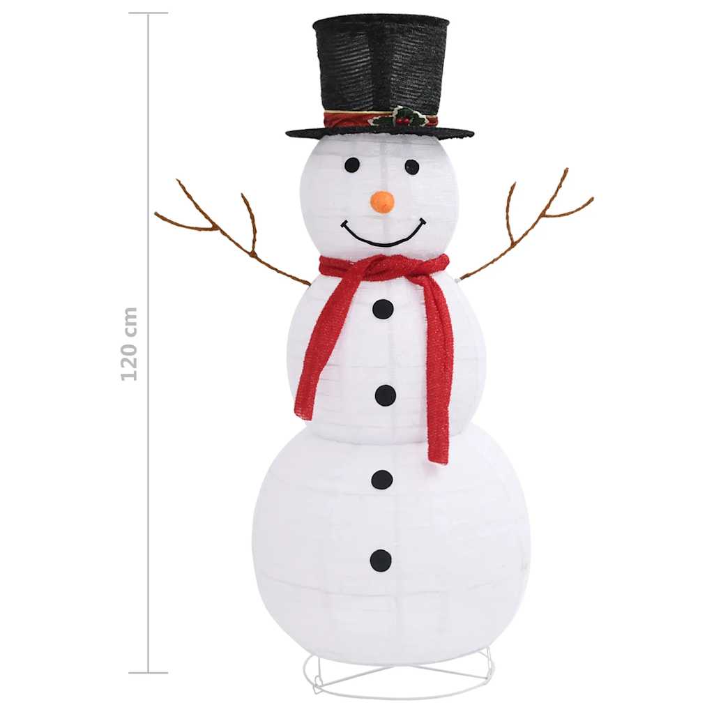 Dekorativ snømannfigur med LED luksusstoff 120cm