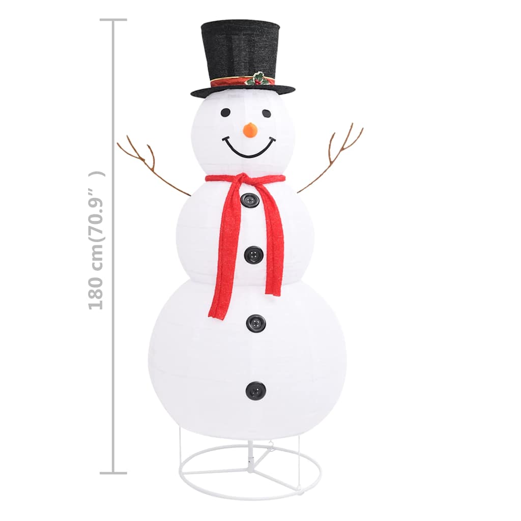 Dekorativ snømannfigur med LED luksusstoff 180cm