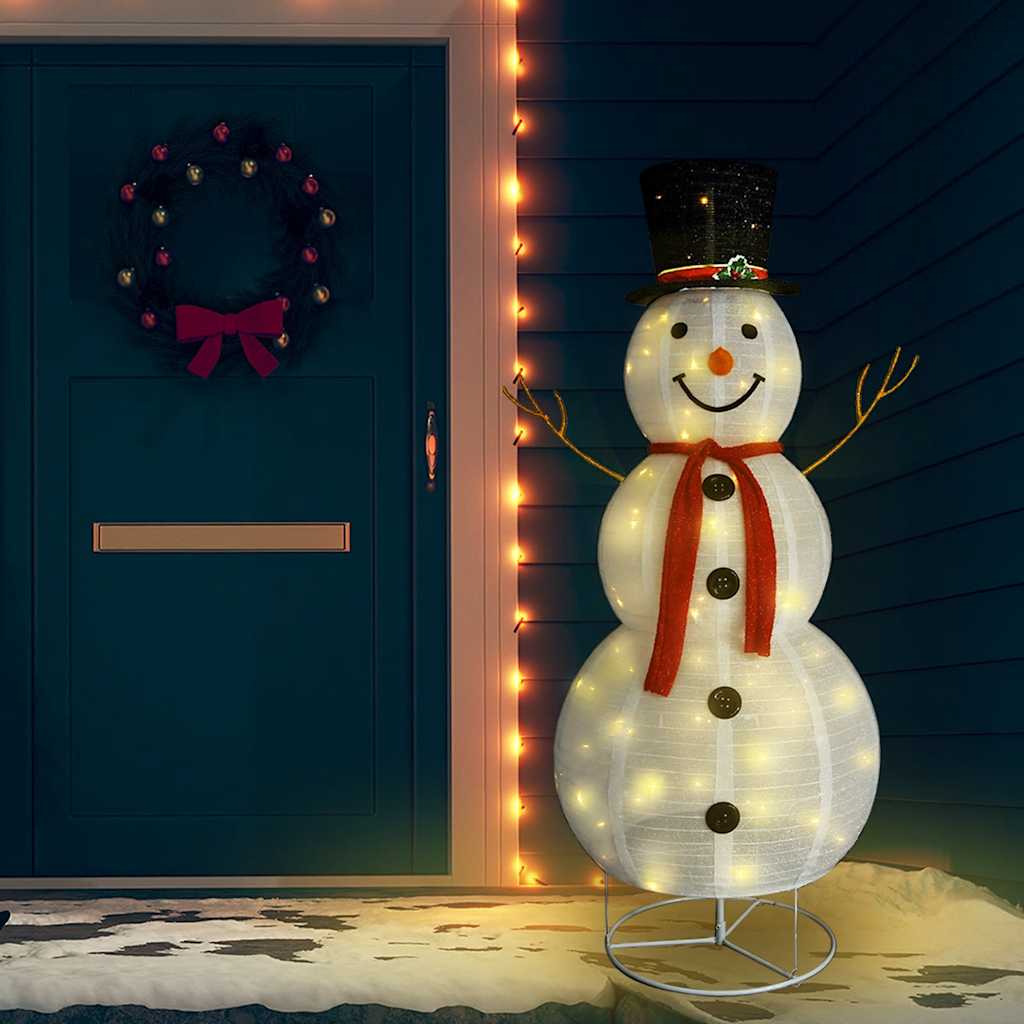 Dekorativ snømannfigur med LED luksusstoff 180cm