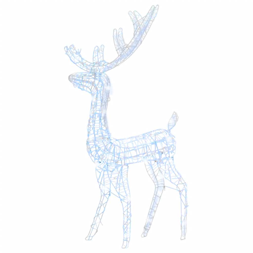 Julereinsdyr dekorasjon akryl 140 LED 120 cm kaldhvitt