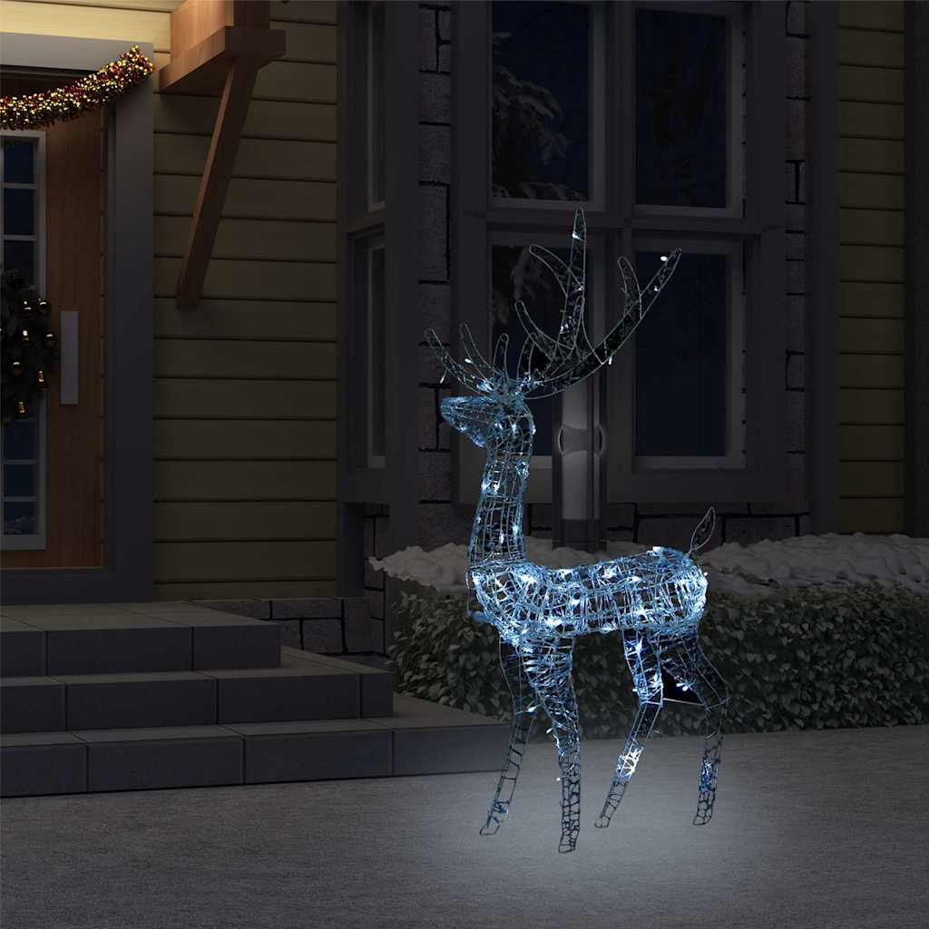 Julereinsdyr dekorasjon akryl 140 LED 120 cm kaldhvitt