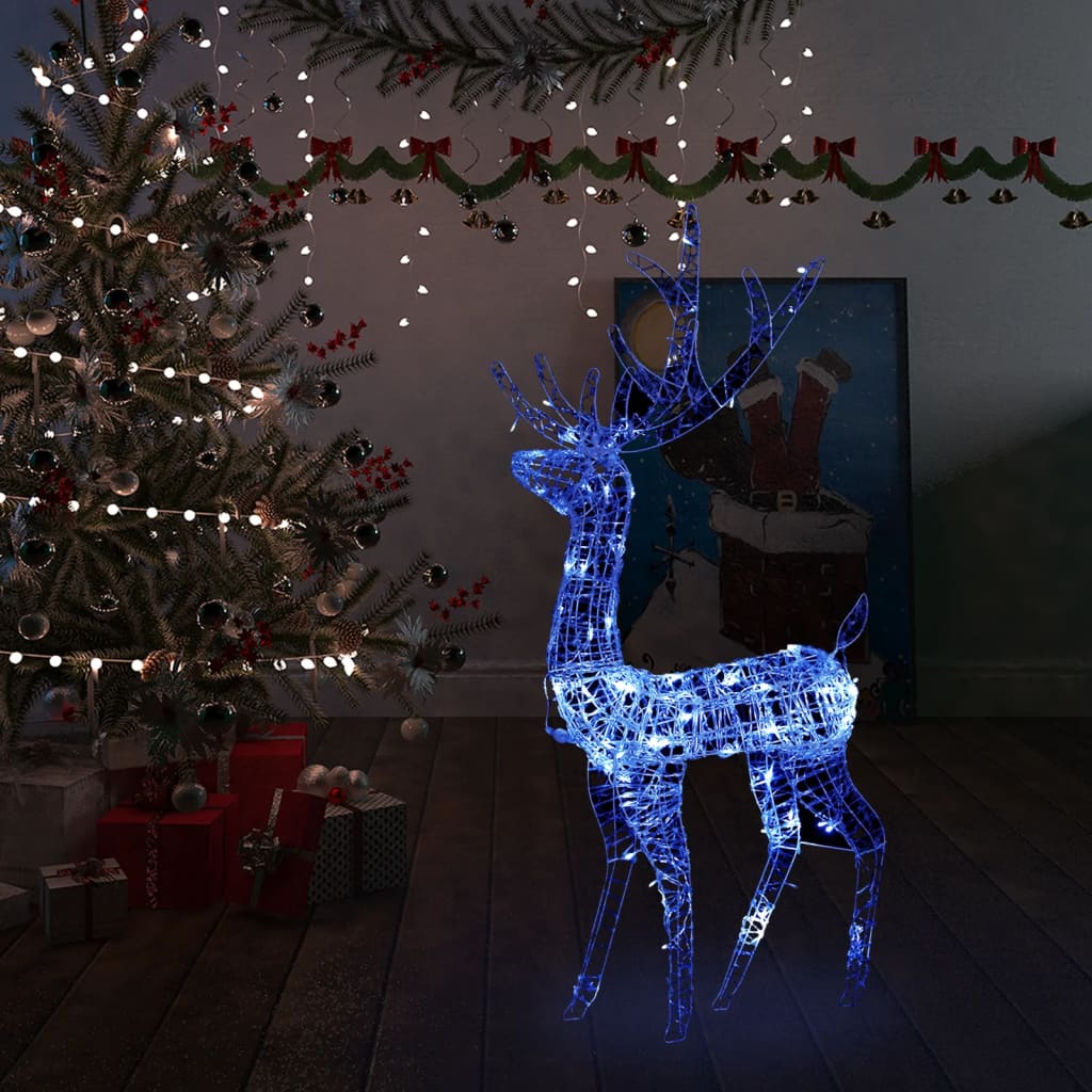 Julereinsdyr dekorasjon akryl 140 LED 140 cm blå