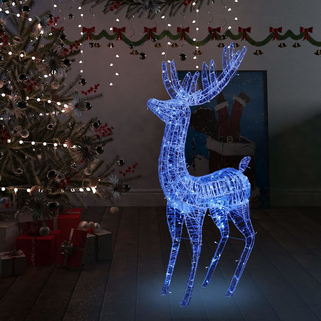 Julereinsdyr akryl 250 LED 180 cm blå