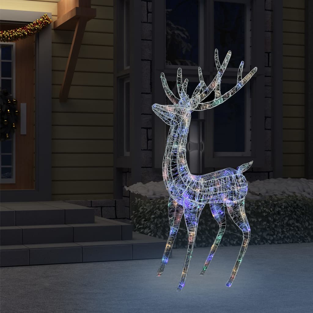 Julereinsdyr akryl 250 LED 180 cm flerfarget