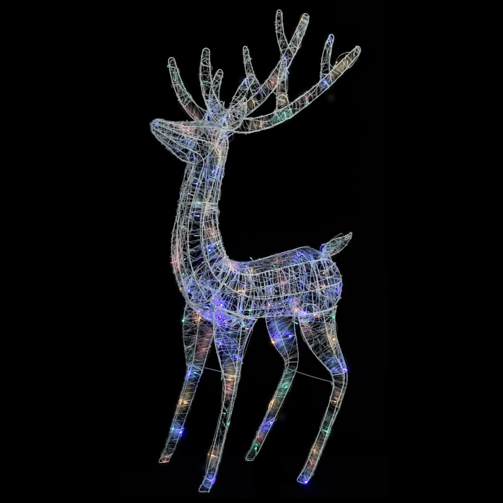 Julereinsdyr akryl 250 LED 180 cm flerfarget