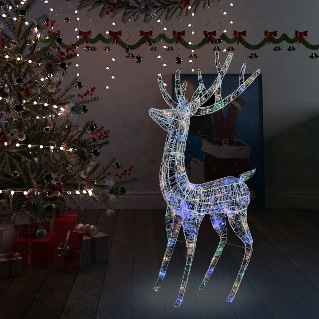Julereinsdyr akryl 250 LED 180 cm flerfarget