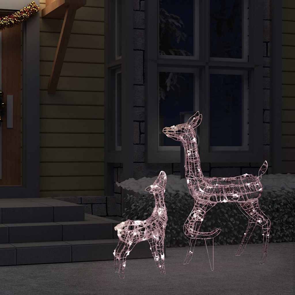 Julereinsdyrfamilie akryl 160 LED 160 cm varmhvit