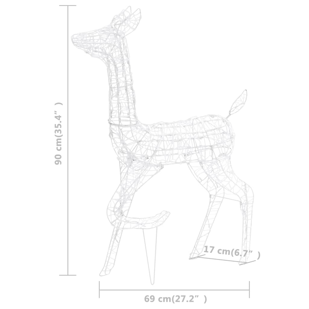 Julereinsdyrfamilie akryl 160 LED 160 cm varmhvit