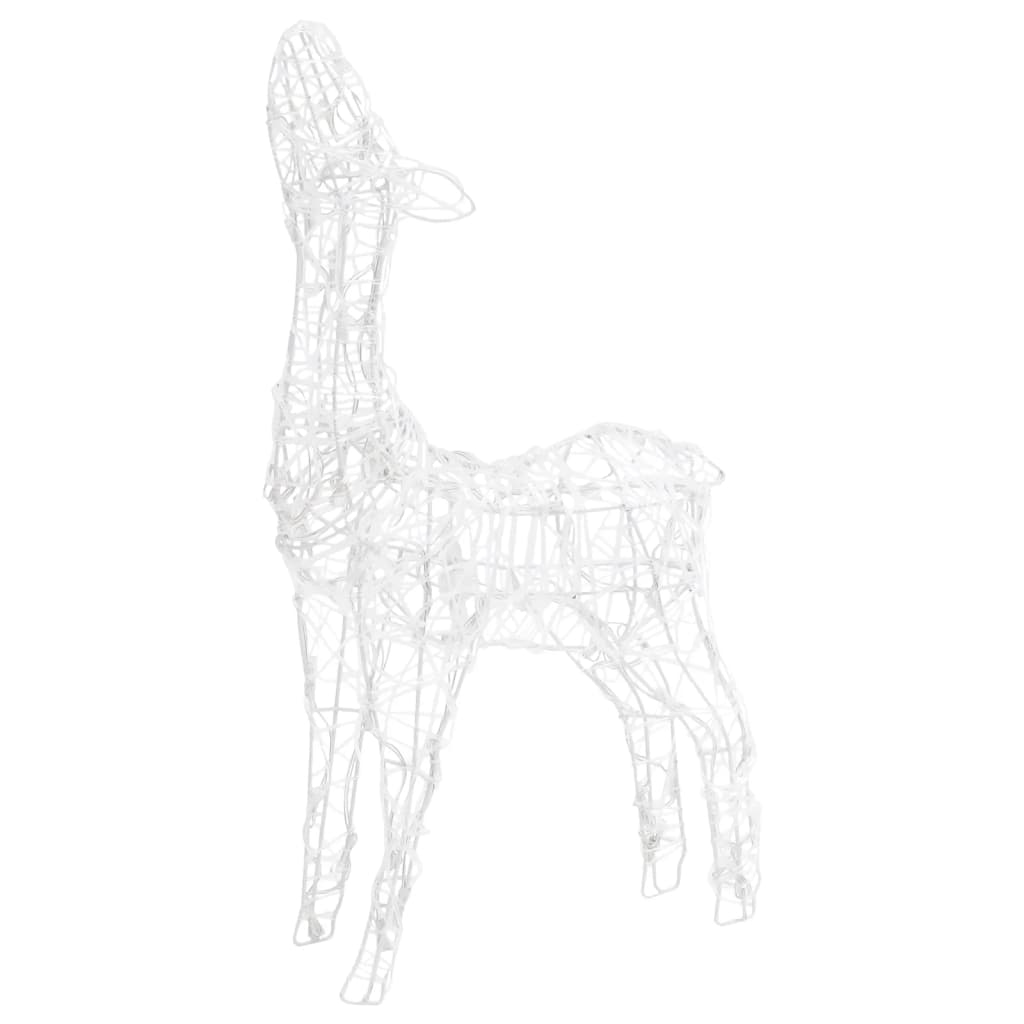 Julereinsdyrfamilie akryl 160 LED 160 cm kaldhvitt