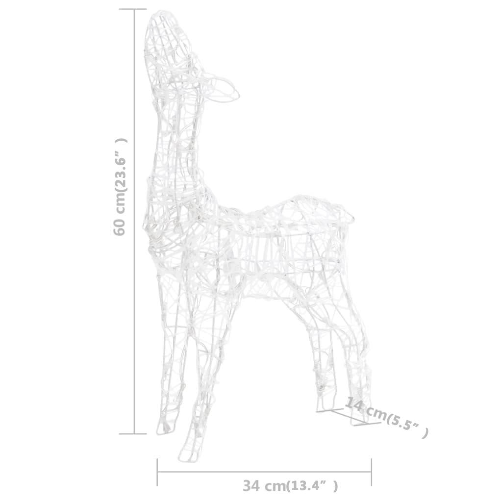 Julereinsdyrfamilie akryl 160 LED 160 cm kaldhvitt