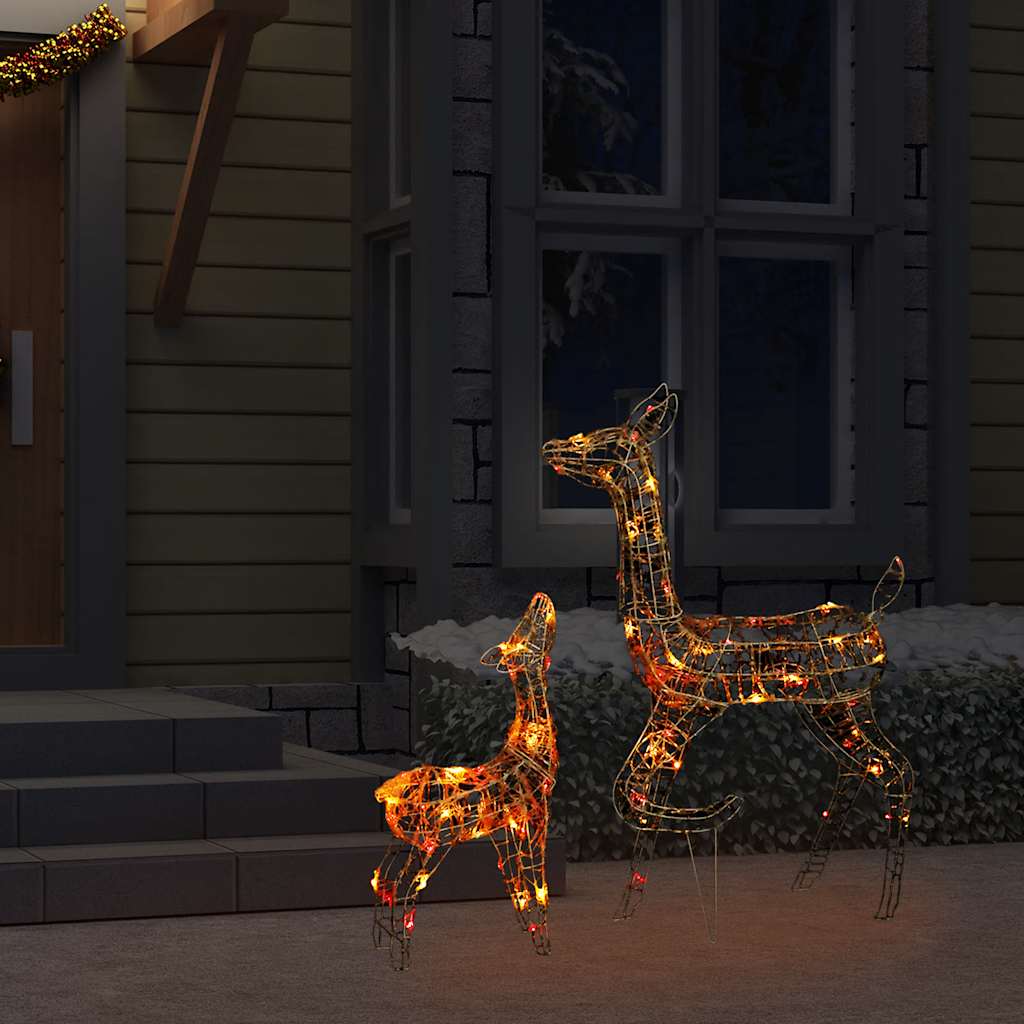 Julereinsdyrfamilie akryl 160 LED 160 cm flerfarget