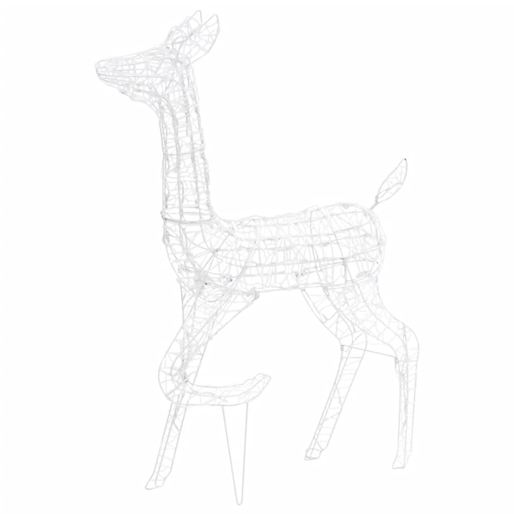 Julereinsdyrfamilie akryl 300 LED 160 cm kaldhvitt