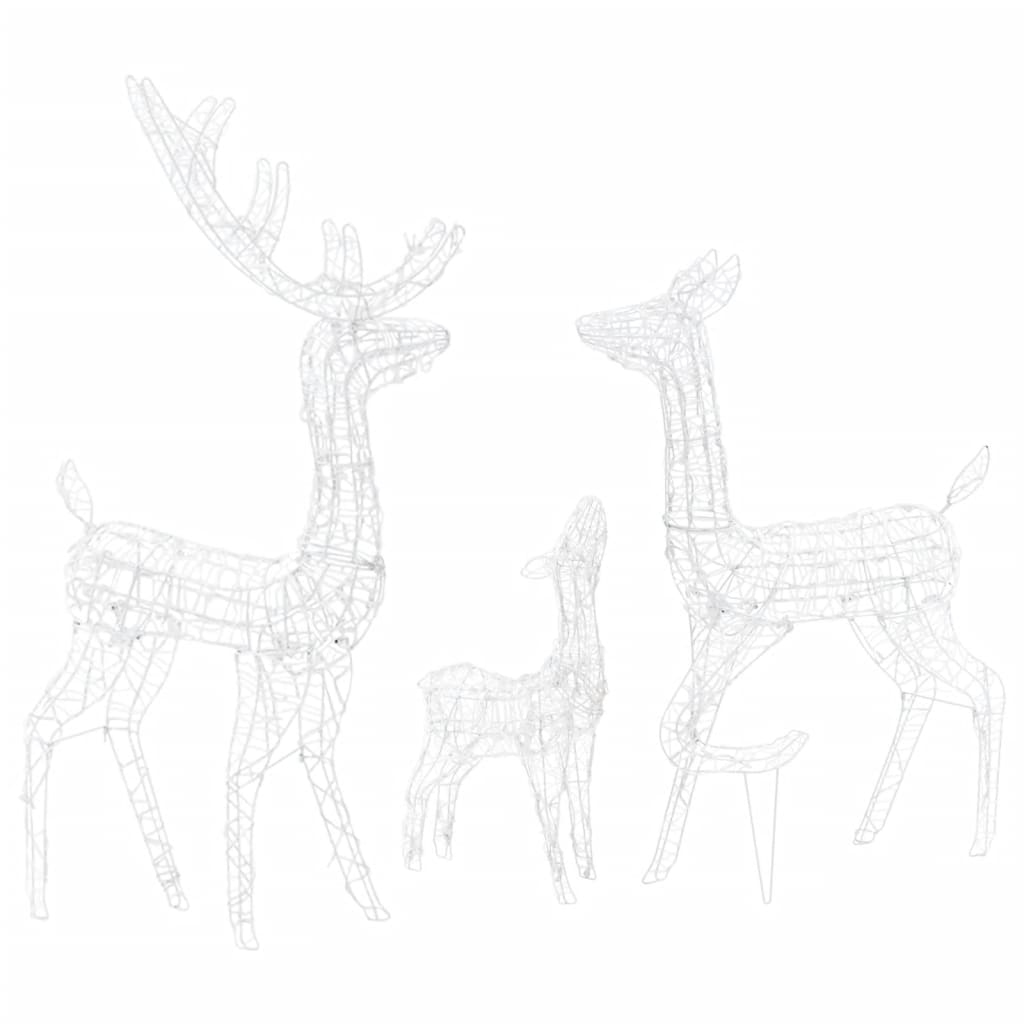 Julereinsdyrfamilie akryl 160 LED 300 cm flerfarget