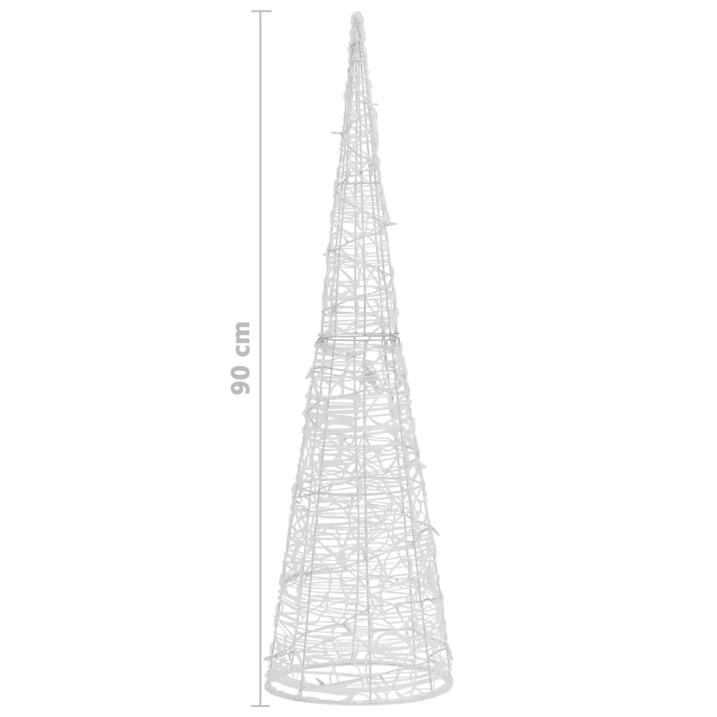 Dekorativ LED-lyskjegle akryl flerfarget 90 cm
