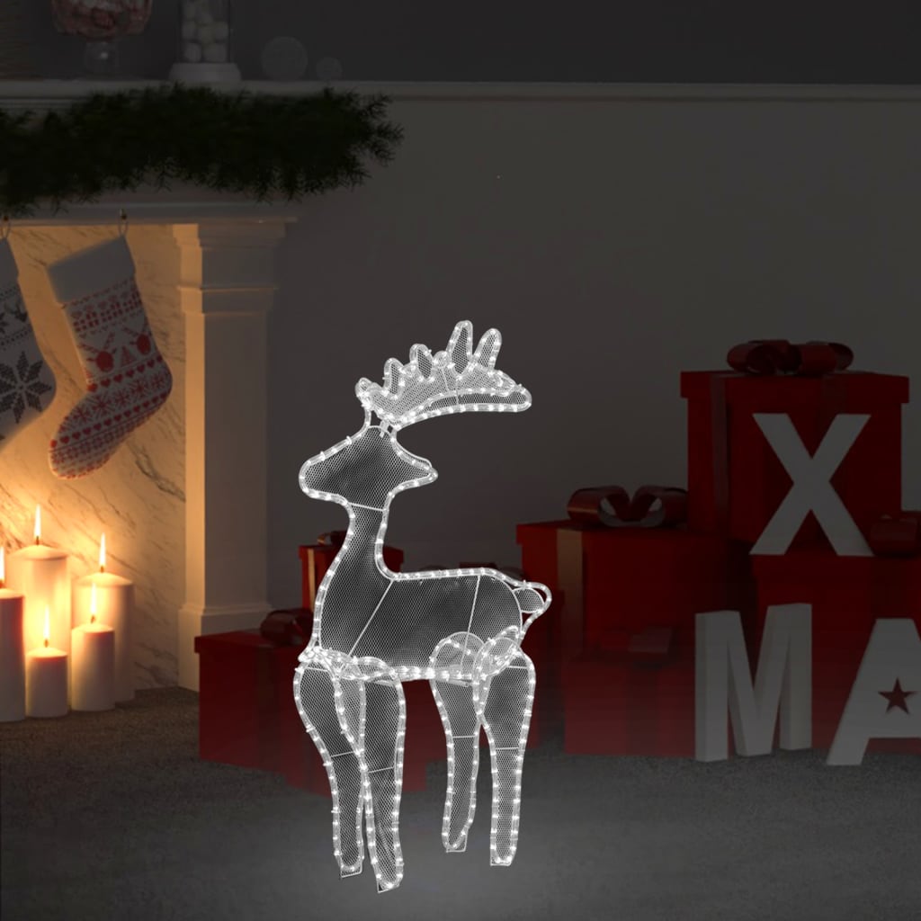 Reinsdyr julepynt med netting 306 LED 60x24x89 cm