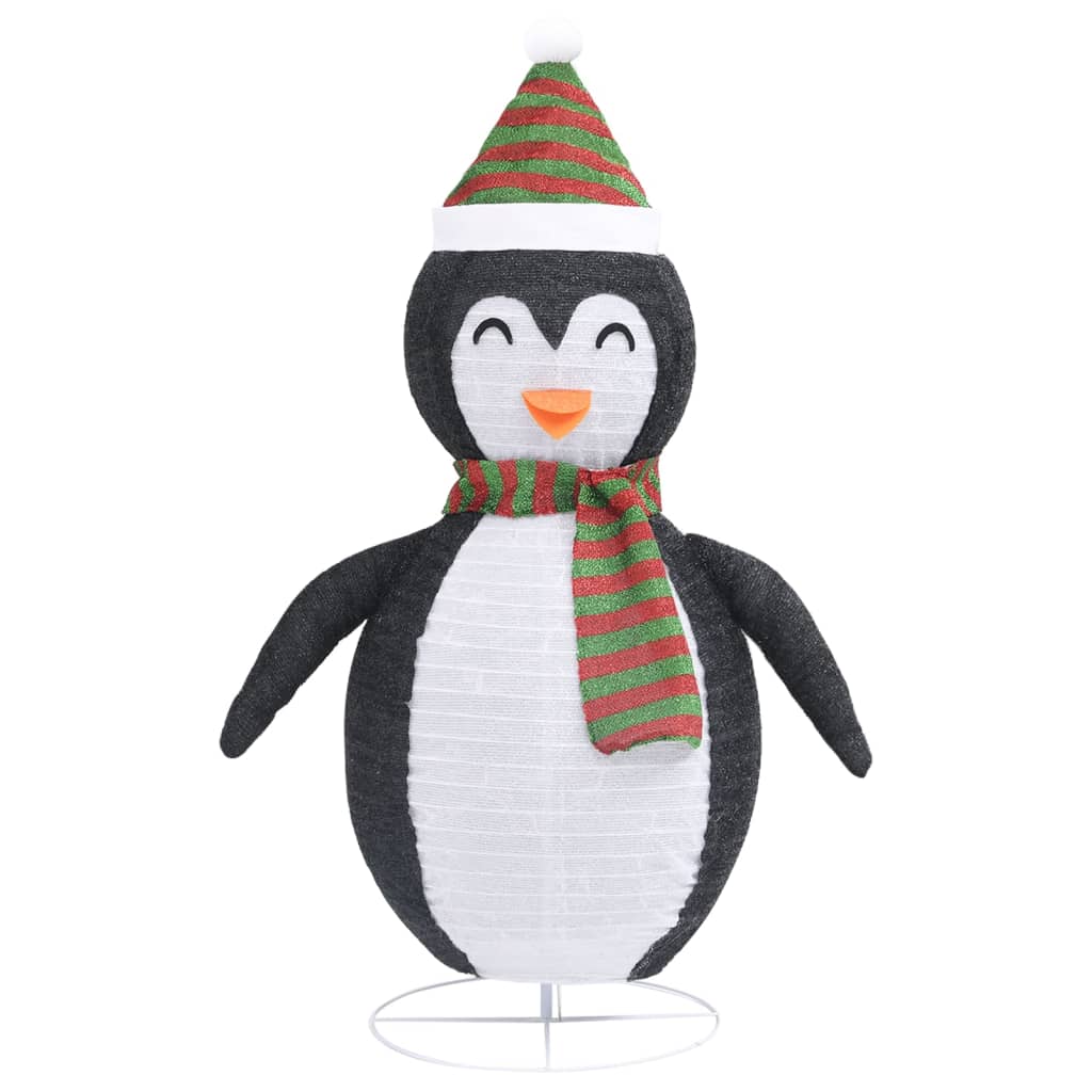 Dekorativ pingvinfigur julesnø LED luksusstoff 120 cm