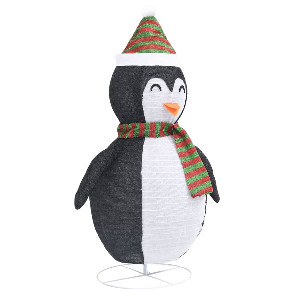 Dekorativ pingvinfigur julesnø LED luksusstoff 120 cm