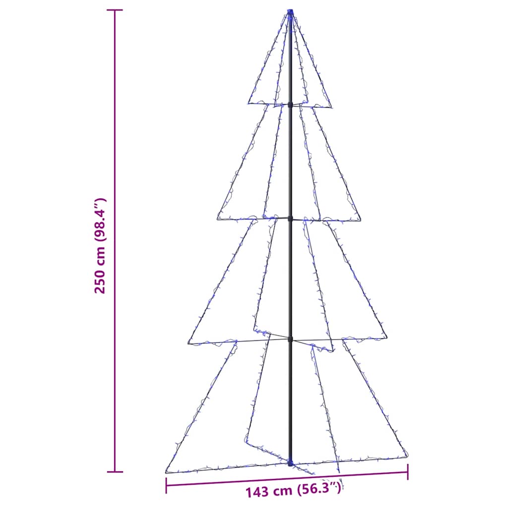 Juletrekjegle 360 LED innendørs og utendørs 143x250 cm