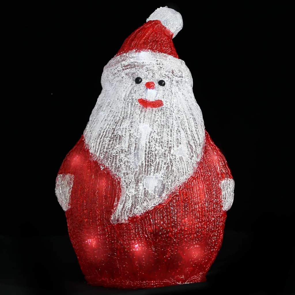LED-julenissefigur akryl innendørs og utendørs 28cm