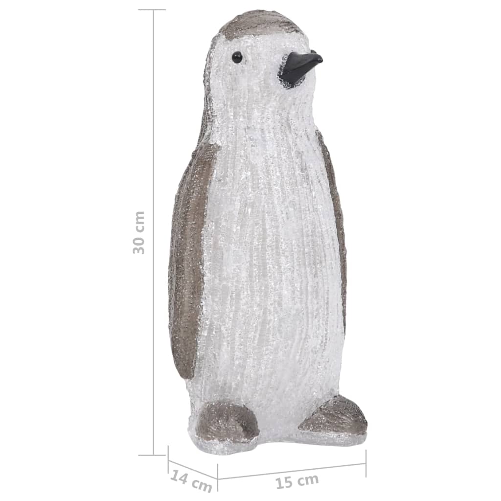 LED-pingvinfigur akryl innendørs og utendørs 30 cm