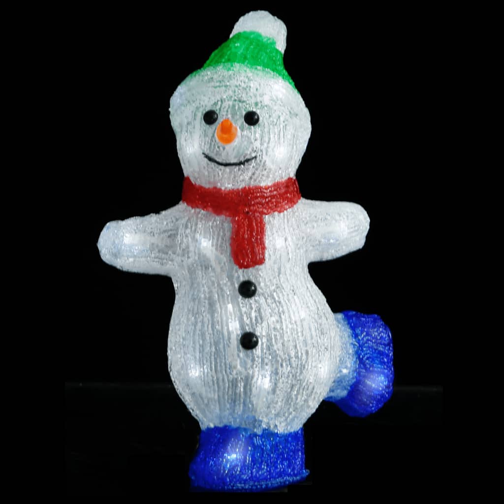 LED-snømannfigur akryl innendørs og utendørs 30 cm