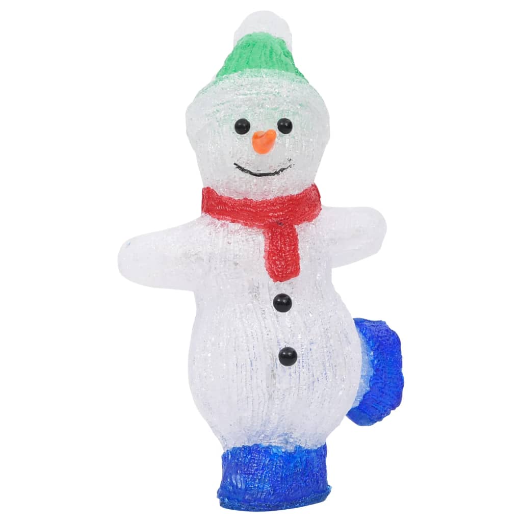 LED-snømannfigur akryl innendørs og utendørs 30 cm