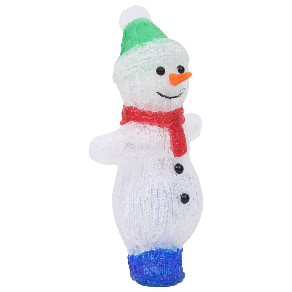 LED-snømannfigur akryl innendørs og utendørs 30 cm