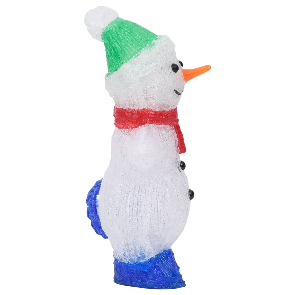LED-snømannfigur akryl innendørs og utendørs 30 cm