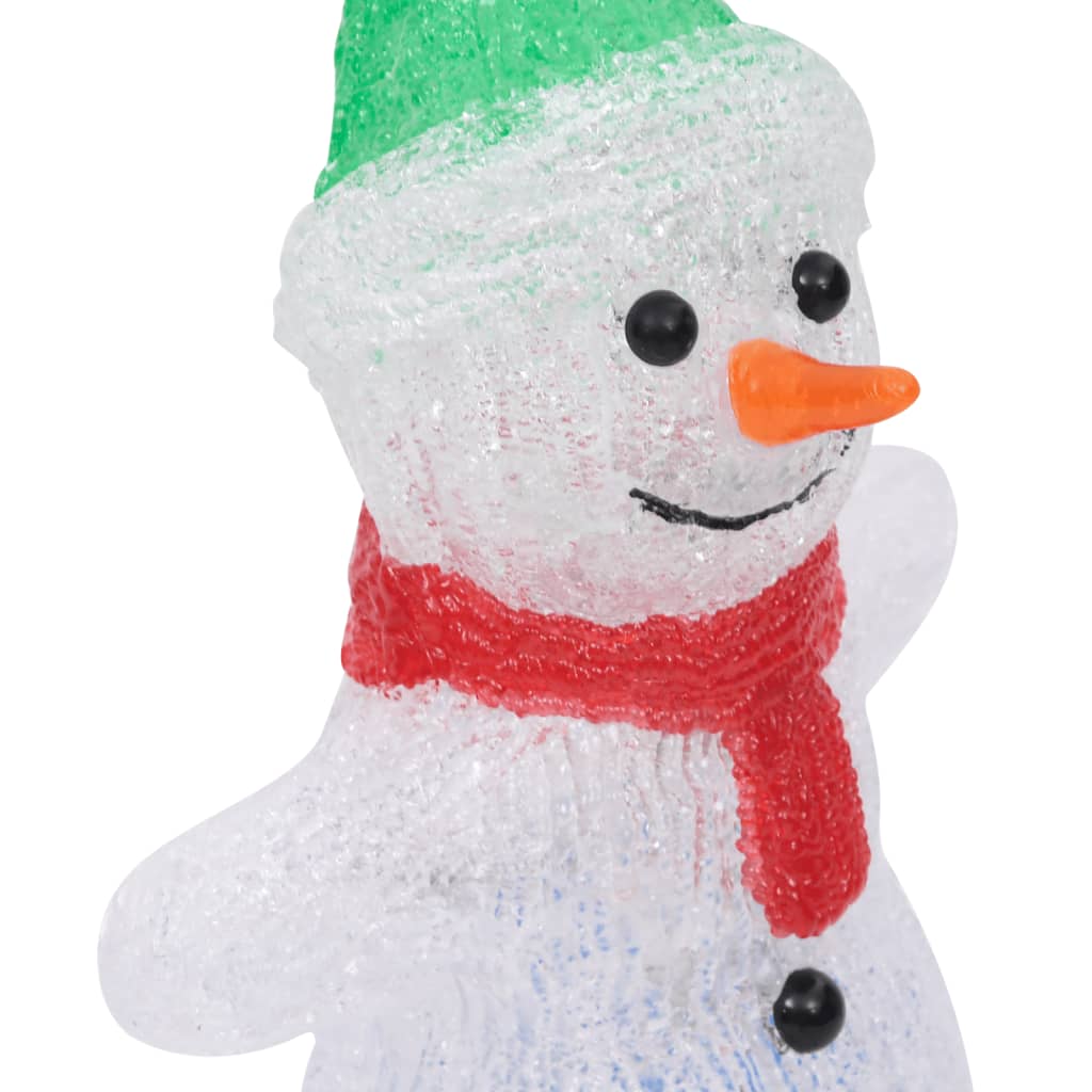 LED-snømannfigur akryl innendørs og utendørs 30 cm