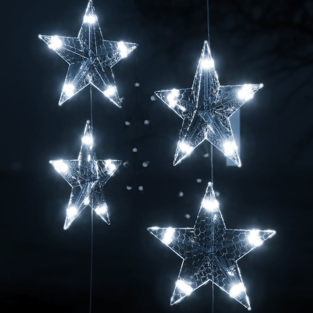Eventyrlysgardin stjerner 500 LED kaldhvit 8 funksjoner