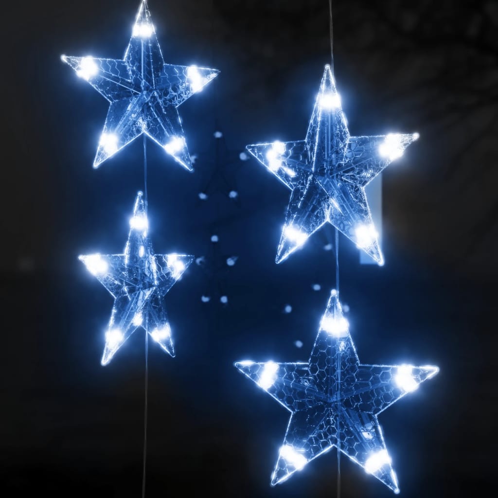 Eventyrlysgardin stjerner 500 LED blå 8 funksjoner