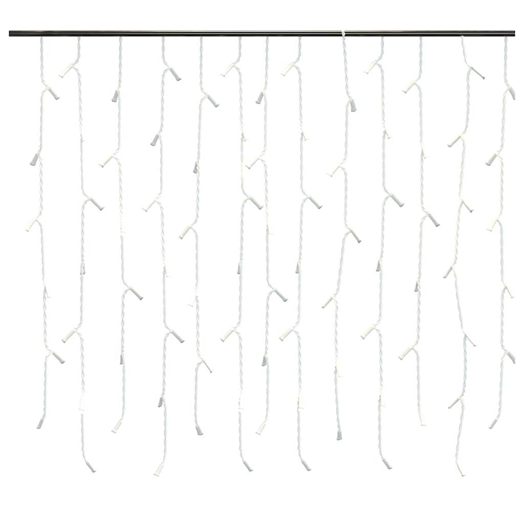 LED-lysgardin med istapper 10 m 400 LED varmhvit 8 funksjoner