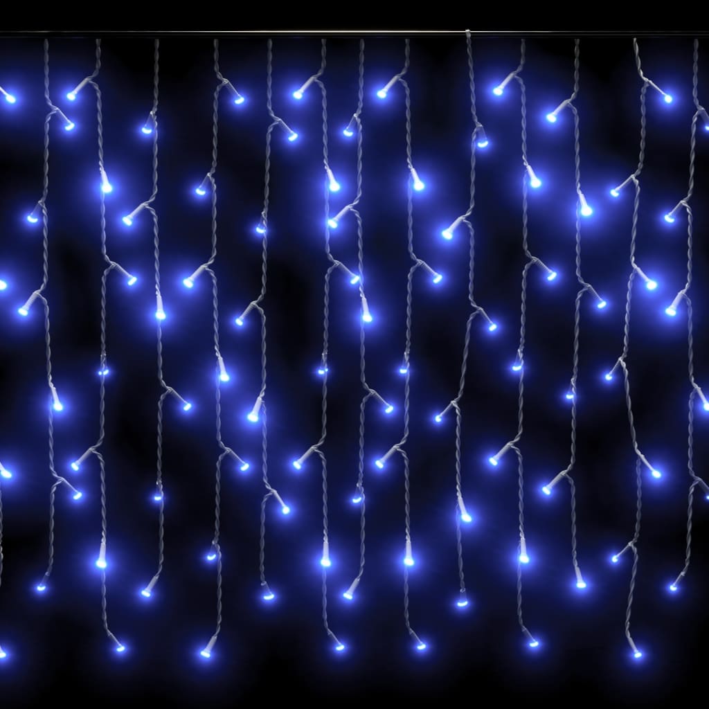 LED-lysgardin med istapper 10 m 400 LED blå 8 funksjoner
