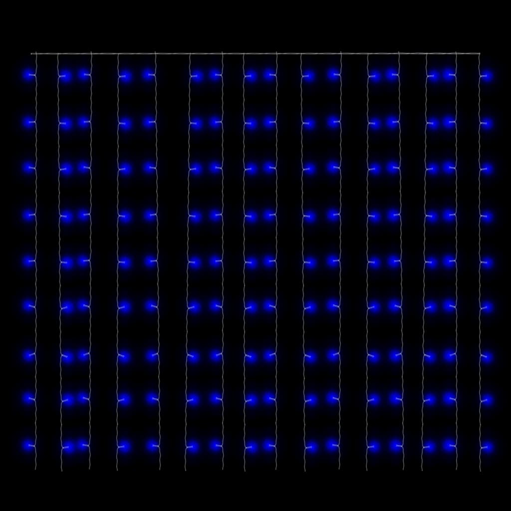 LED-eventyrlysgardin 3x3m 300 LED blå 8 funksjoner
