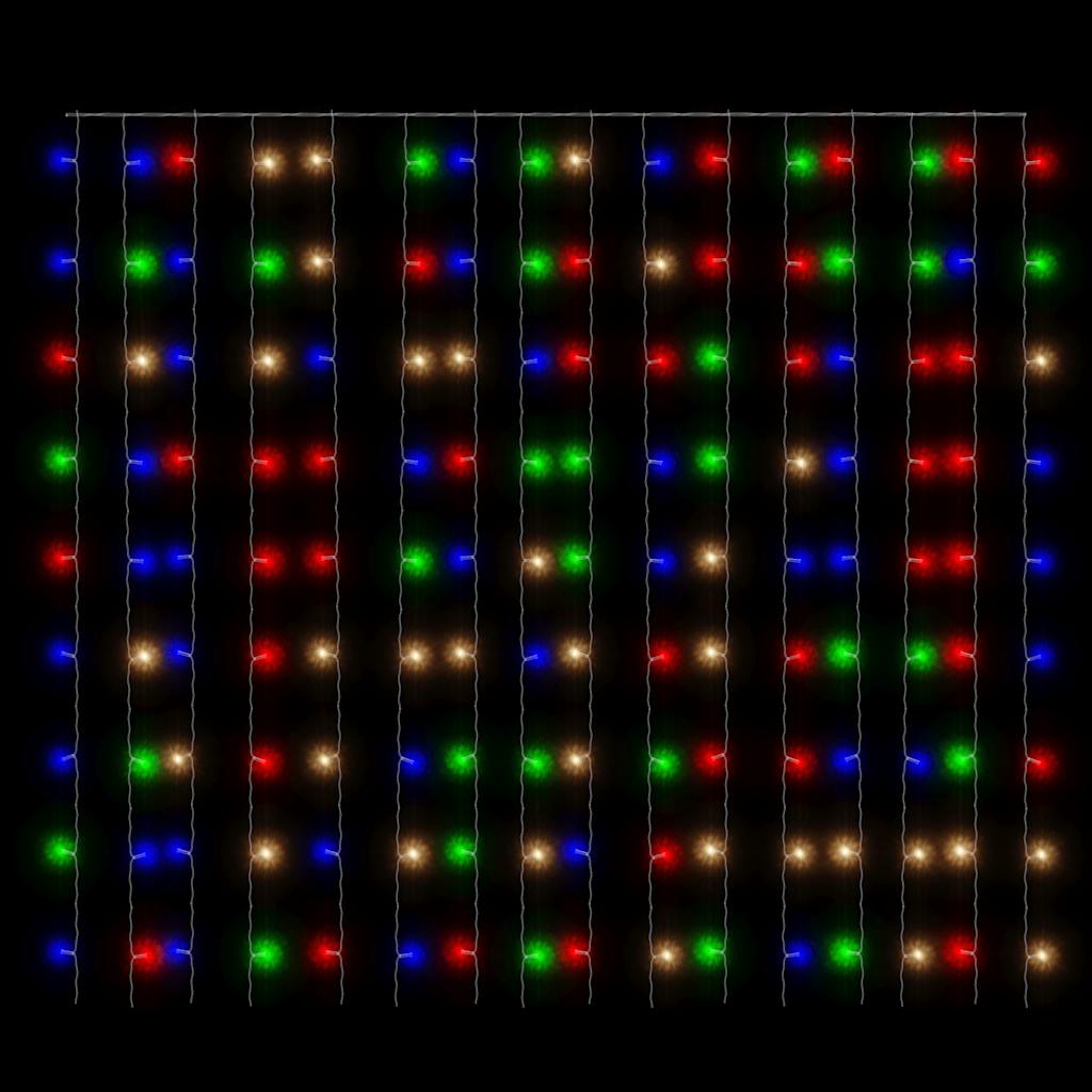 Eventyrlysgardin 3x3 m 300 LED flerfarget 8 funksjoner