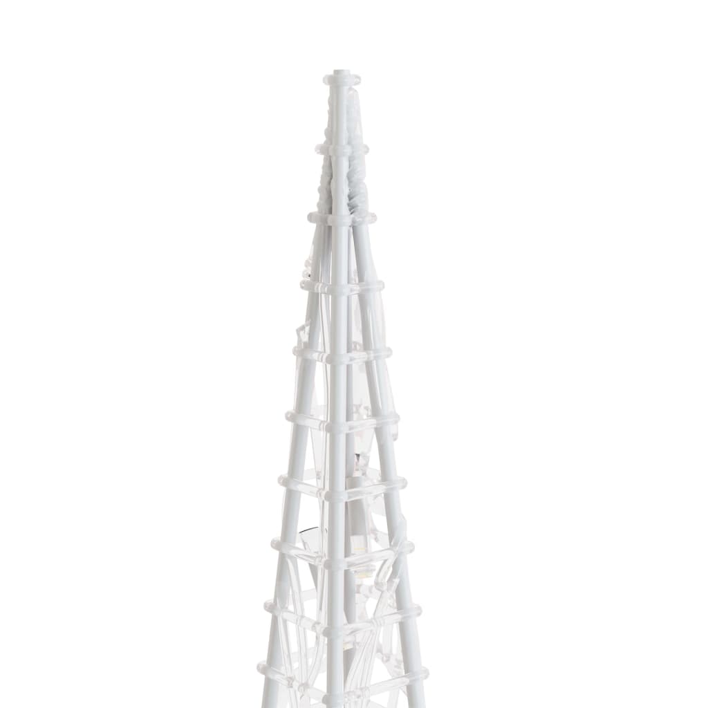 Dekorativt LED lyskjeglesett i akryl kald hvit 60/90/120cm
