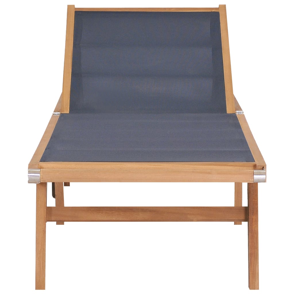 Foldbar solseng med hjul 2 stk heltre teak og textilene