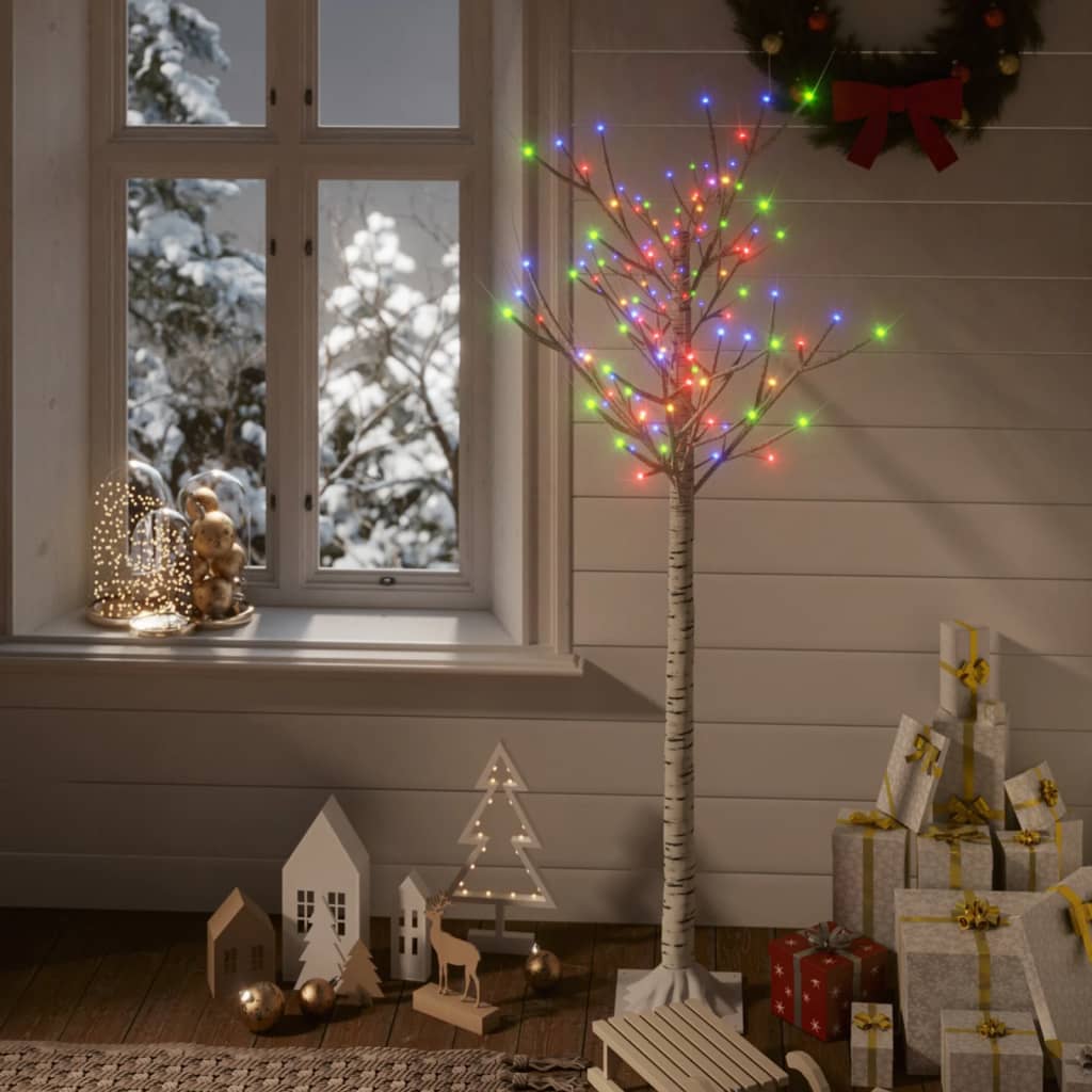 Juletre 140 LED-dioder 1,5m flerfarget silje innendørs utendørs