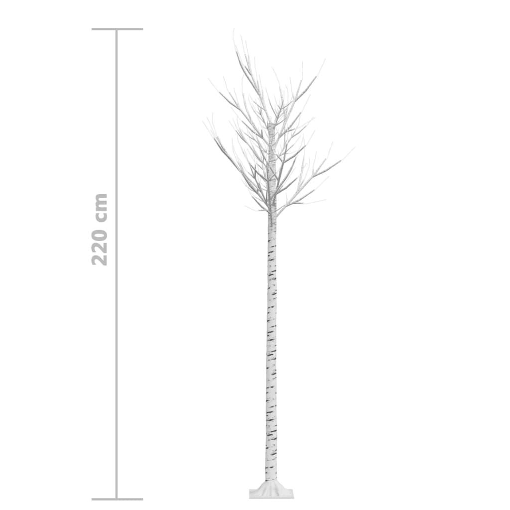 Juletre 200 LED-dioder 2,2m flerfarget silje innendørs utendørs