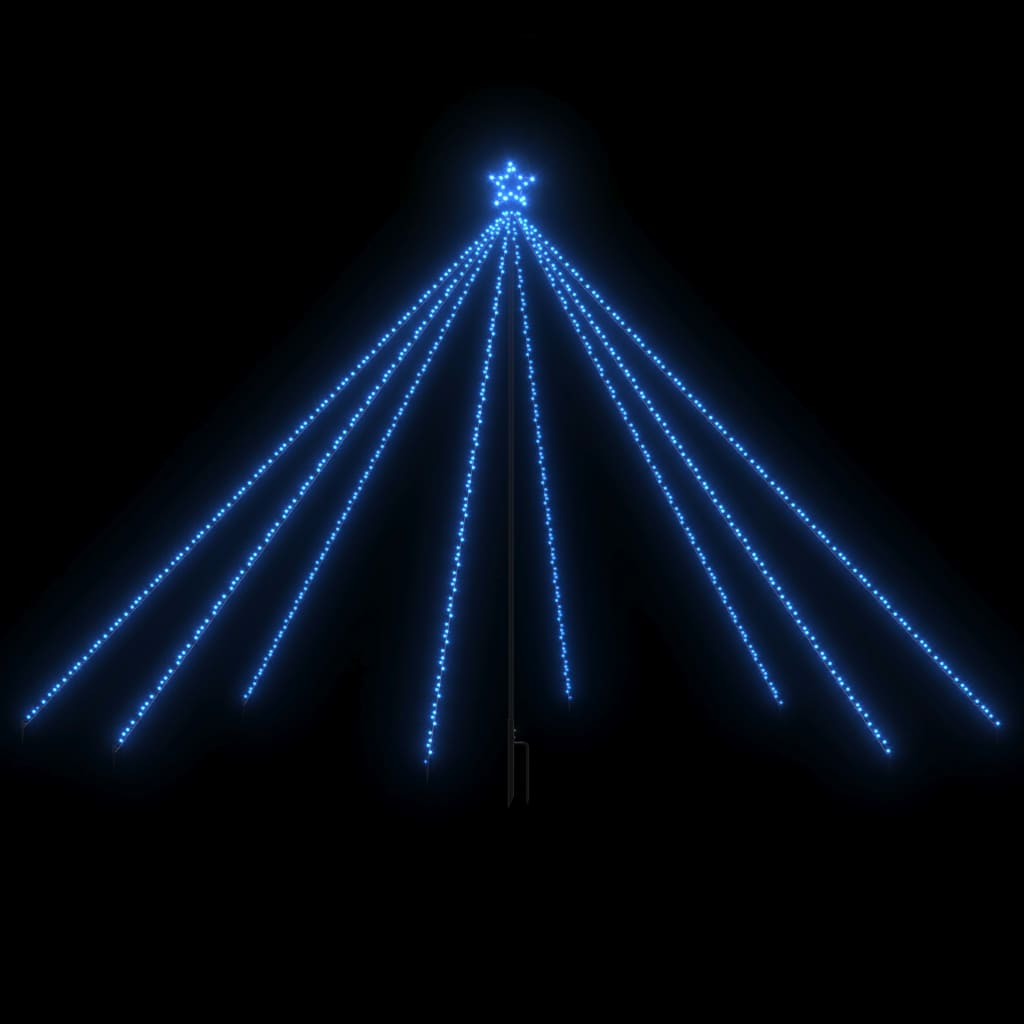 juletrelys innendørs utendørs 576 LED blå 3,6 m