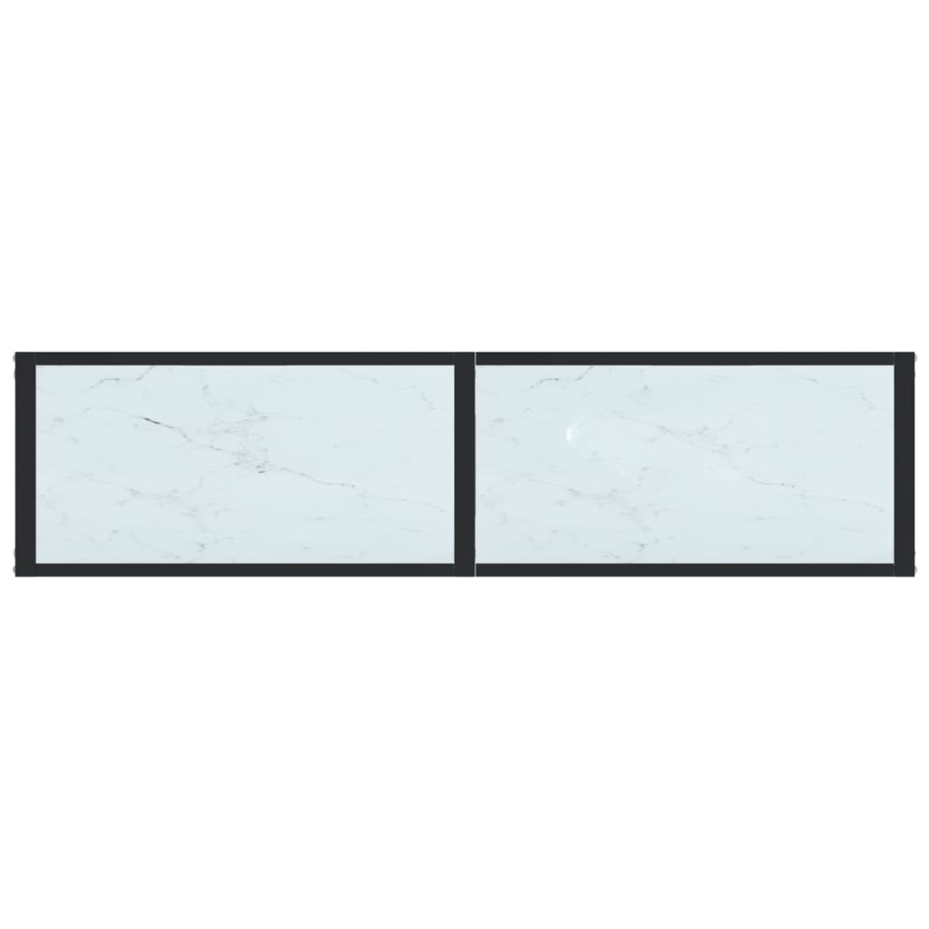 Konsollbord hvit marmor 140x35x75,5 cm herdet glass