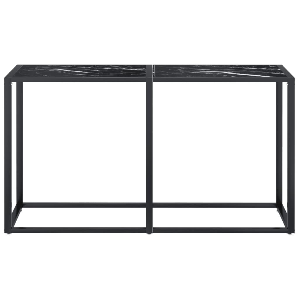 Konsollbord svart marmor 140x35x75,5 cm herdet glass