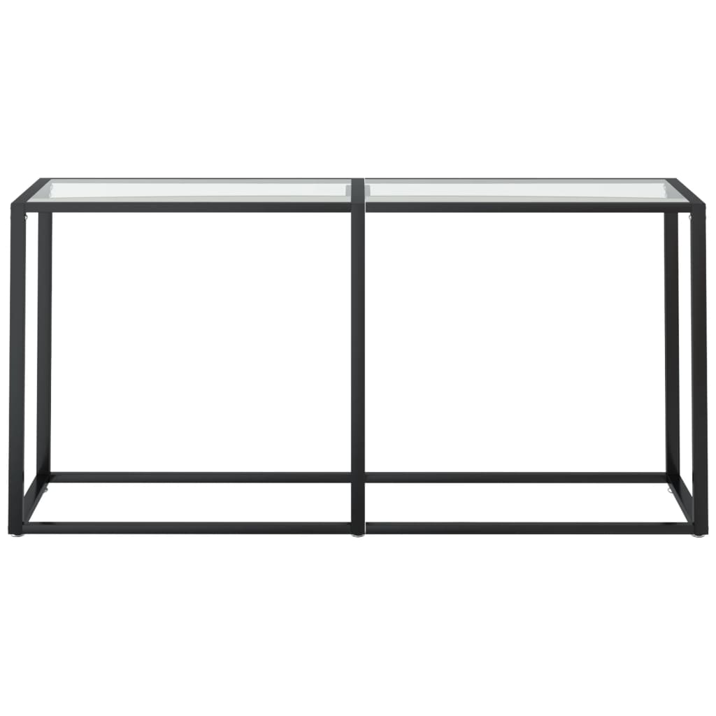 Konsollbord gjennomsiktig 160x35x75,5 cm herdet glass