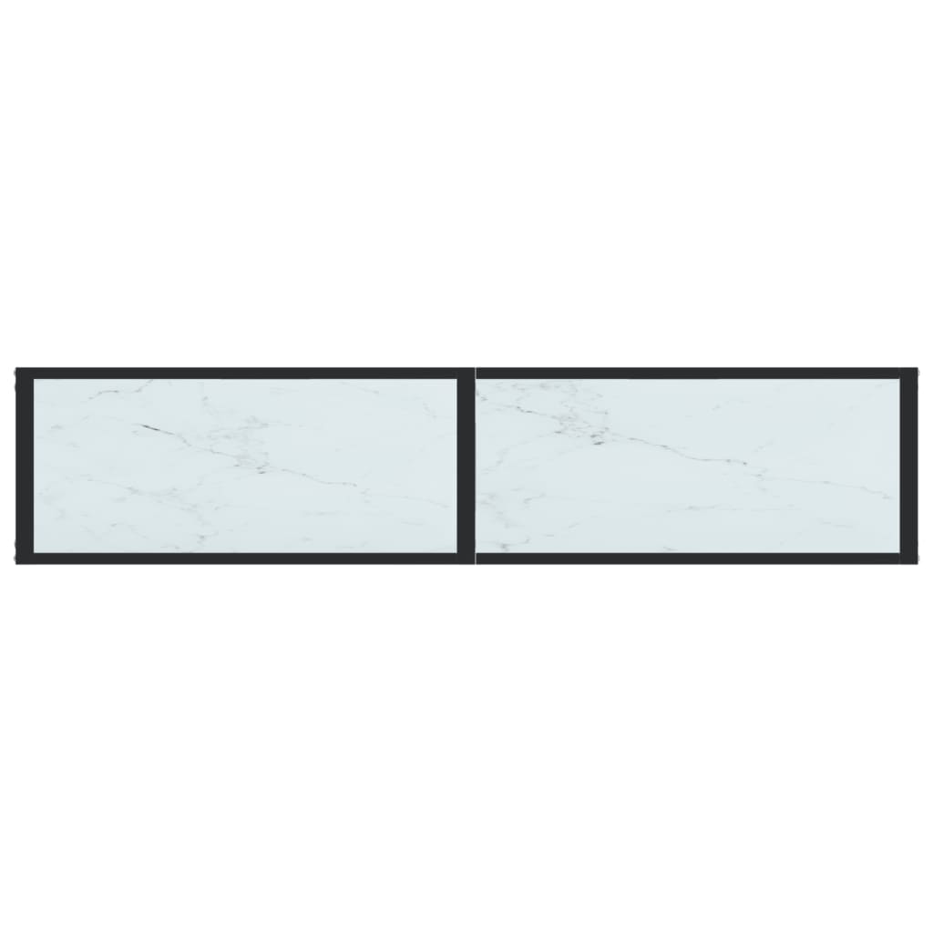 Konsollbord hvit marmor 160x35x75,5 cm herdet glass